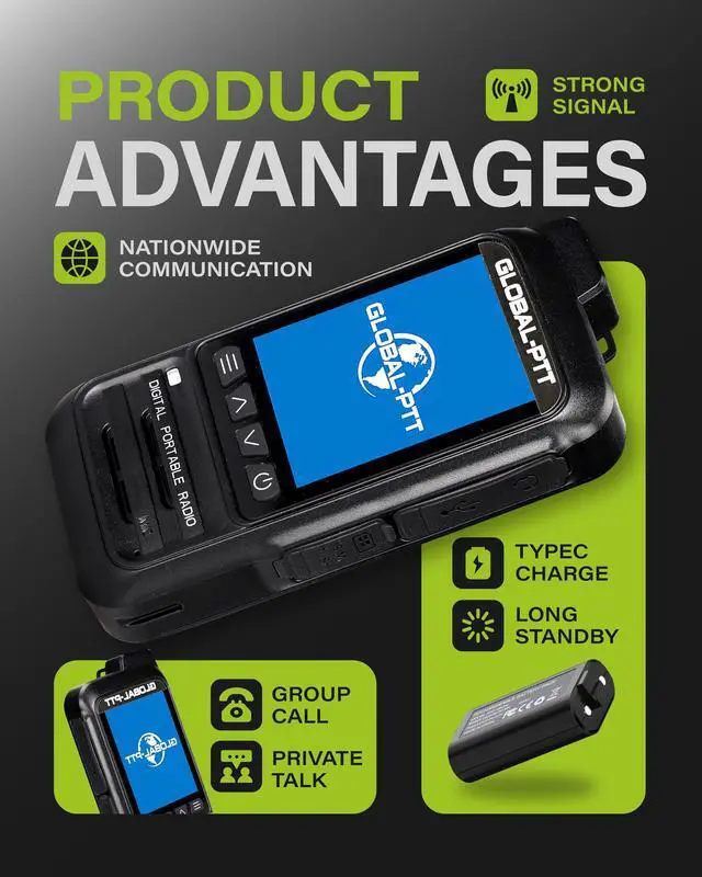 Alt view image 3 of 7 - PoC Radios Unlimted Range - IP67 Waterproof & Floating 4G LTE PTT Push to Talk Over Cellular Radio Radios Pre-Installed SIM Nationwide Coverage Outdoor Marine Use (2)