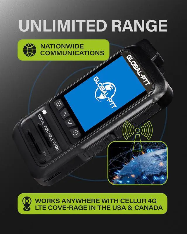 Alt view image 4 of 7 - PoC Radios Unlimted Range - IP67 Waterproof & Floating 4G LTE PTT Push to Talk Over Cellular Radio Radios Pre-Installed SIM Nationwide Coverage Outdoor Marine Use (2)