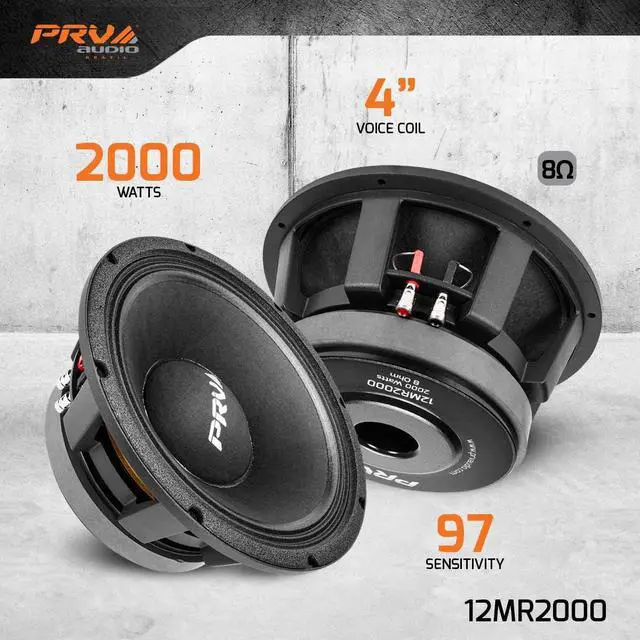 Alt view image 3 of 6 - 12 Inch Midrange Speaker 12MR2000 8 Ohm 2000 Watts, 4 in Voice Coil Midbass Woofer for Pro Audio Systems (Single)