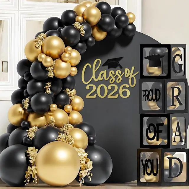 Alt view image 6 of 7 - Class of 2026 Sign for Backdrop - Felt Class of 2026 Congrats Grad Decal Sign for Graduation Balloon Arch Backdrop Grad Party Decorations Photo Props (Glitter Gold)