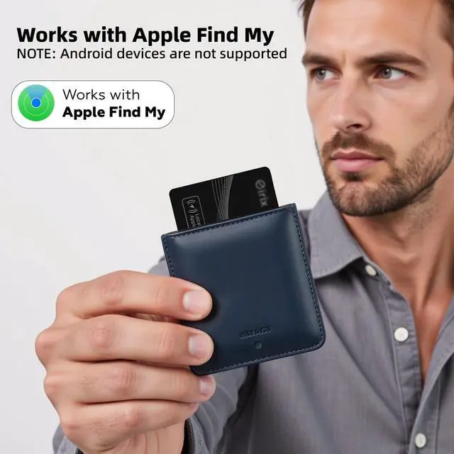 Alt view image 2 of 7 - Smart Wallet Tracker Card - Item Finder for Luggage, Keys & Passport Compatible with Apple Find MySlim, Rechargeable & IP68 Waterproof (4 Black)