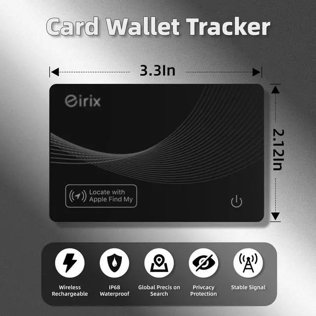 Alt view image 6 of 7 - Smart Wallet Tracker Card - Item Finder for Luggage, Keys & Passport Compatible with Apple Find MySlim, Rechargeable & IP68 Waterproof (4 Black)