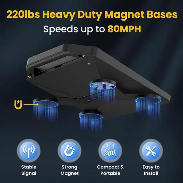 Alt view image 3 of 7 - 200lbs Strong Magnetic Mount with Protective Case for Starlink Mini, 2 in 1 Satellite Dish Mounting Kit Antenna Accessory with Handle Shoulder Strap & 1/4"-20 Nuts for RVs Car Boat/Road Trip