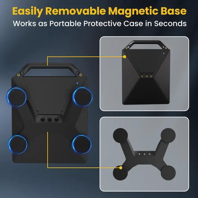 Alt view image 4 of 7 - 200lbs Strong Magnetic Mount with Protective Case for Starlink Mini, 2 in 1 Satellite Dish Mounting Kit Antenna Accessory with Handle Shoulder Strap & 1/4"-20 Nuts for RVs Car Boat/Road Trip
