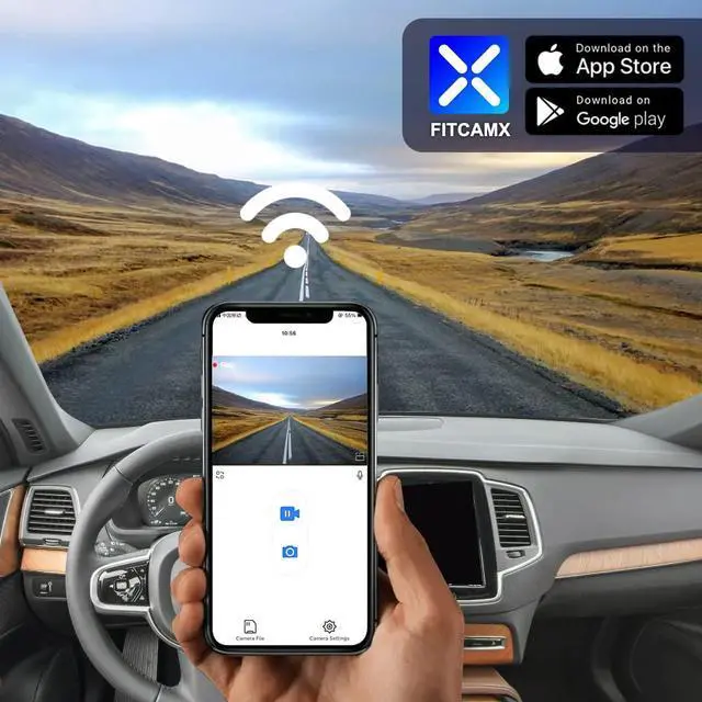 Alt view image 5 of 6 - 4K Dash Cam Suitable for Volvo XC90 2016-2022 T5 T6 T8 (Model A), Integrated OEM Style, UHD 2160P Video, Built-in WiF&APP, Loop Recording, G-Sensor, Easy to Install, 64GB Card