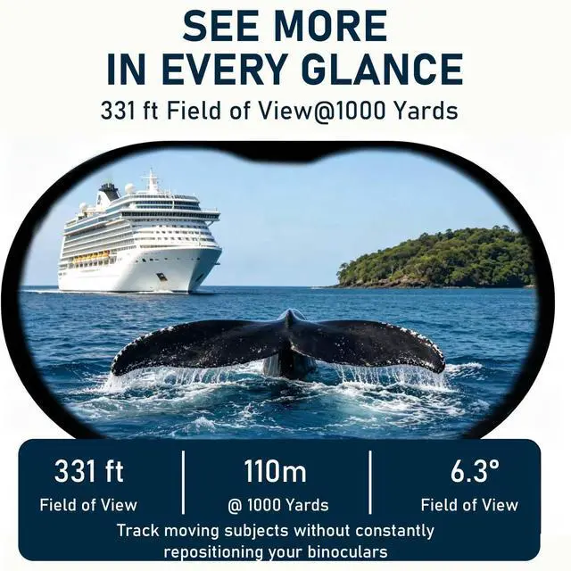 Alt view image 4 of 7 - 10x42 Waterproof Binoculars for Adults, Cruise & Travel | Alaska Cruise Travel Sharp Bright Binoculars for Whale Watching, Glacier Viewing, Boating & Coastal Adventure