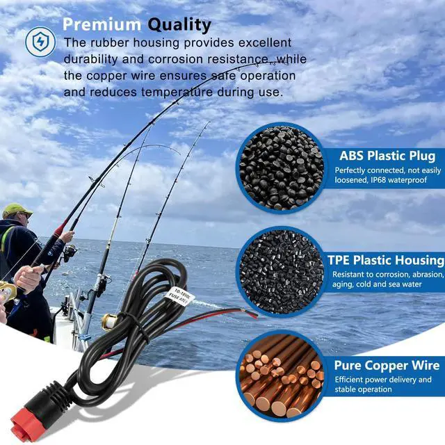 Alt view image 5 of 7 - 000-14041-001Power Cable Replacement, 3 Foot, 2-Wire Power Only Fits for Lowrance HDS, Elite FS, Elite Ti2, Hook, Mark