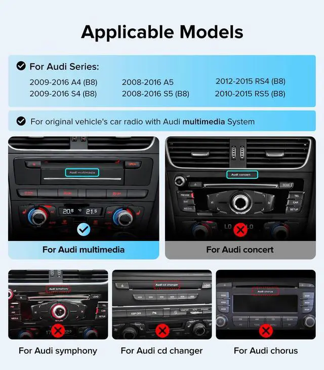 Alt view image 2 of 7 - 10.25in Linux Stereo for Audi A4 A5 B8 2009-2016 MMI CarPlay Auto | MMI System Only Multimedia, 2-Sec Fast Boot Linux, 1920x720 HD, Retains OEM Knob, Dual OS Plug & Play Luxury Upgrade