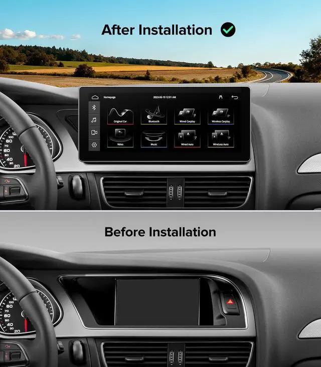 Alt view image 3 of 7 - 10.25in Linux Stereo for Audi A4 A5 B8 2009-2016 MMI CarPlay Auto | MMI System Only Multimedia, 2-Sec Fast Boot Linux, 1920x720 HD, Retains OEM Knob, Dual OS Plug & Play Luxury Upgrade