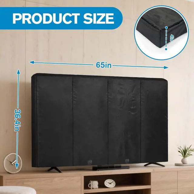 Alt view image 2 of 7 - Waterproof Oxford TV Cover for Moving 0.25 Inch Thick Tear Resistance Screen Protector Cover Fits 60"-65" TV with Foam Filling and Bottom Strap for House Moving, Storing