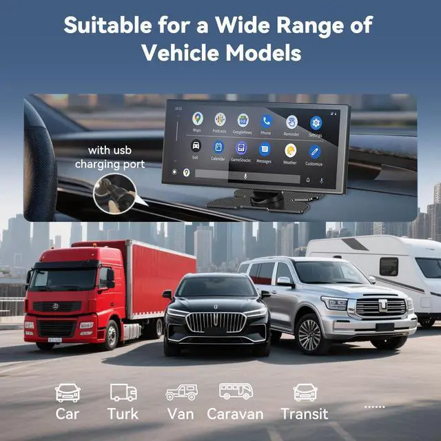 Alt view image 7 of 7 - Carplay Screen for Car 11.5" Largest HD Screen for Carplay & Android Auto Car Stereo with 4K Dash Cam 1080P Backup Camera, GPS Navigation/Bluetooth/Mirror Link/Voice Control/AUX/FM/Siri