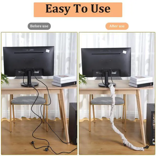 Alt view image 4 of 7 - 4 Pcs Fabric Cord Cover 6 Feet and 4 Feet Chain Cable Sleeve Chandelier Lighting Wire Cord Cover for Lamps Light Fixtures Lighting Wires Cable Management