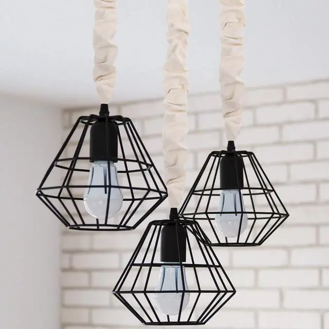 Alt view image 6 of 7 - 4 Pcs Fabric Cord Cover 6 Feet and 4 Feet Chain Cable Sleeve Chandelier Lighting Wire Cord Cover for Lamps Light Fixtures Lighting Wires Cable Management