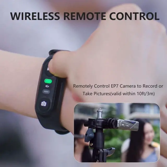 Alt view image 6 of 6 - EP7 Head Mounted Camera Vlog Camcorder, 4K 60FPS Wearable Camcorder | WiFi & APP | with 64G Card| Build-in 1000mAh Rechargeable Battery