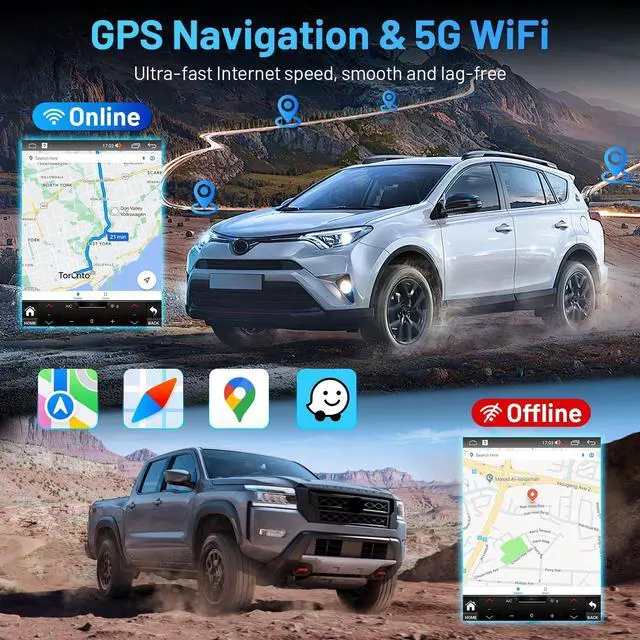 Alt view image 3 of 7 - 4+64GB ROM Andriod 15 Upgrade Car Radio for Chevy Cruze 2009-2015 | Tesla-Style HD Touchscreen Wireless Carplay Andriod Auto Bluetooth Voice Control GPS 5G WiFi 1080P Backup Camera FM RDS