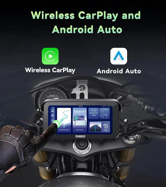 Alt view image 4 of 7 - C6 PRO Motorcycle Dash Cam Front and Rear, Motorcycle CarPlay, 1080P Dual Dash Motorbike Camera with Apple CarPlay and Android Auto, GPS & Emergency Lock, 140° Wide Angle, IP67 Waterproof