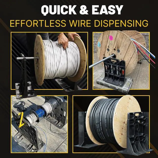 Alt view image 2 of 7 - XL Wire Dispenser Cable Reel Rack, Electrician Wire Spool Caddy, Multi Reel Wire Dispenser, Spool Rack, Wire Spool Caddy, 500 lb Capacity (#11470)
