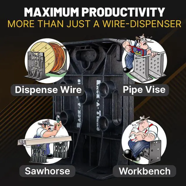Alt view image 7 of 7 - XL Wire Dispenser Cable Reel Rack, Electrician Wire Spool Caddy, Multi Reel Wire Dispenser, Spool Rack, Wire Spool Caddy, 500 lb Capacity (#11470)