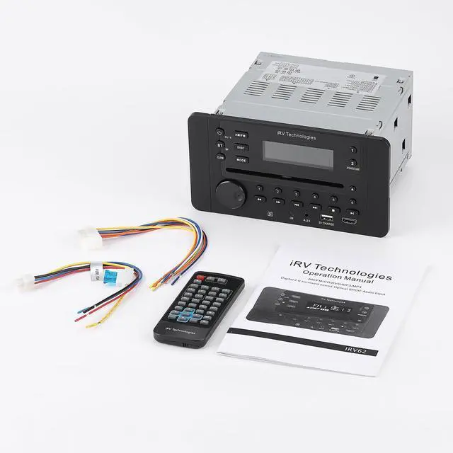 Alt view image 6 of 7 - iRV62 75W 2 Zones Bluetooth Car Radio with DVD/CD Player, 4-Speaker Output | Wall-Mount RV Stereo Receiver with VA Display, HDMI ARC, 12V DC, DVD/CD/MP4/MP3 Player, Bluetooth NFC, AM/FM, 5V USB Charge