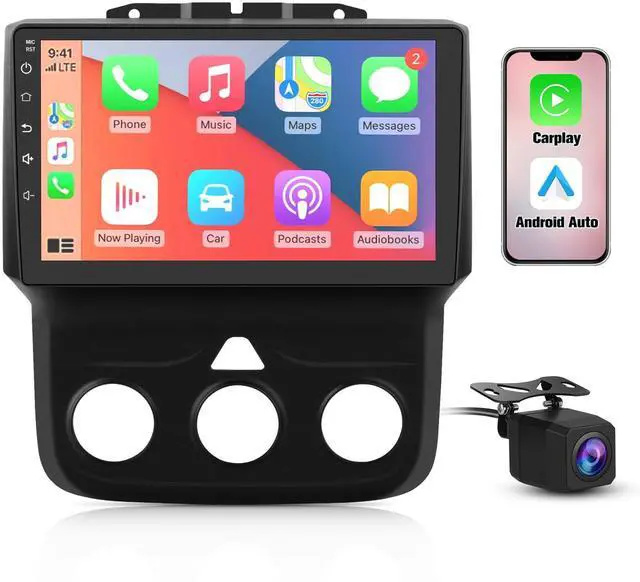 Main image of Car Radio Stereo for Dodge RAM 1500 2500 3500 2013 2014 2015 2016 2017 2018 with Android 13 Carplay Android Auto Bluetooth 5GHz WiFi FM SWC Backup Camera 2GB+64GB(Only fit Manual AC)