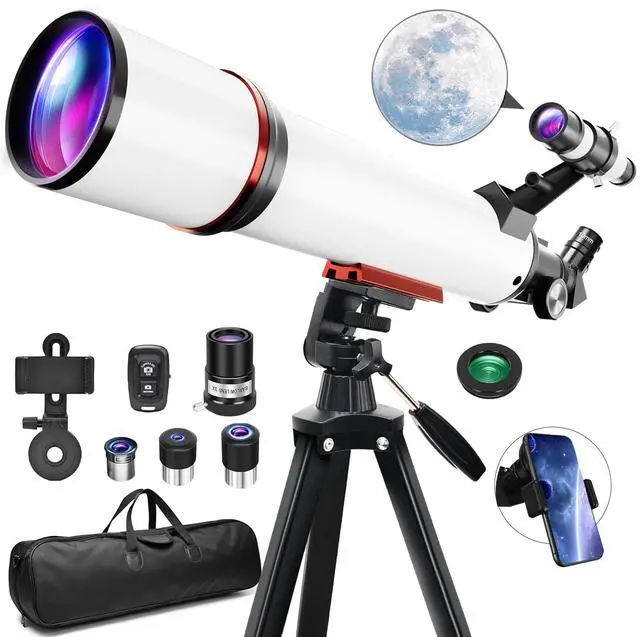 Main image of Telescope for Adults Astronomy,90mm Aperture 700mm Refractor Telescopes for Beginners,Fully Multi-Coated Optics with AZ Mount Tripod & Carry Bag,Wireless Remote,Phone Adapter, Ideal Gift for Men
