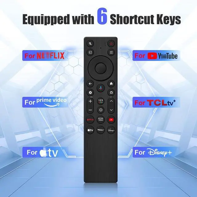 Alt view image 3 of 5 - New Voice Remote Replacement for TCL TV Remote - Compatible with TCL Google Smart TV QM5K QM6K QM6KPRO QM7K Q77K X11K Series Mini LED QLED 4K HDR (RC923A)
