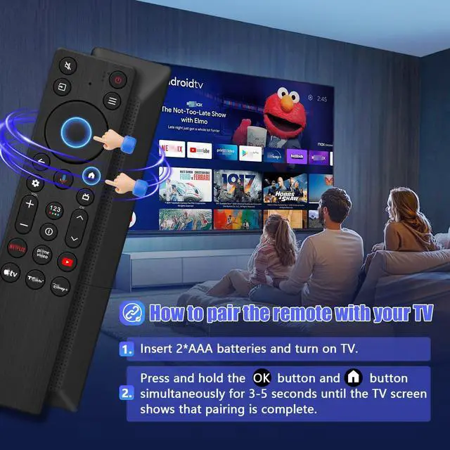 Alt view image 5 of 5 - New Voice Remote Replacement for TCL TV Remote - Compatible with TCL Google Smart TV QM5K QM6K QM6KPRO QM7K Q77K X11K Series Mini LED QLED 4K HDR (RC923A)