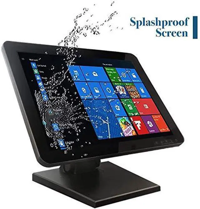 Alt view image 2 of 5 - 15-Inch 4:3 Capacitive LED Backlit Multi-Touch Monitor, True Flat Seamless Design Touchscreen with Metal POS Stand, for Office, POS, Retail, Restaurant, Bar, Gym, Warehouse