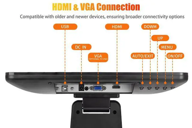 Alt view image 3 of 5 - 15-Inch 4:3 Capacitive LED Backlit Multi-Touch Monitor, True Flat Seamless Design Touchscreen with Metal POS Stand, for Office, POS, Retail, Restaurant, Bar, Gym, Warehouse