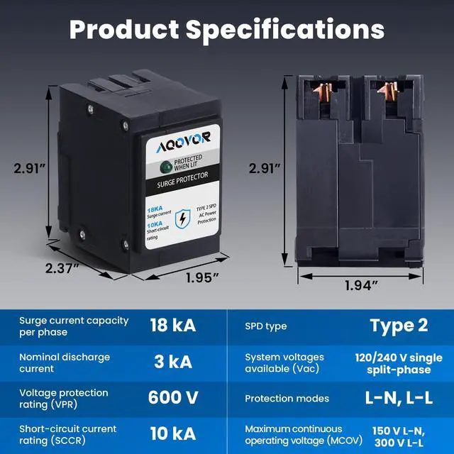 Alt view image 7 of 7 - Type BR Whole-Panel Circuit Breaker Surge Protective Device (1-Pack)