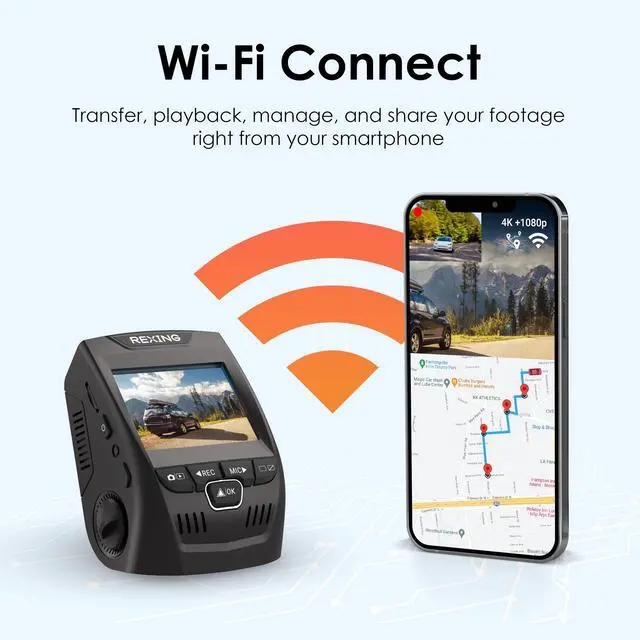 Alt view image 4 of 7 - USA V1P SE 4K Dual Dash Cam w/GPS, Wi-Fi & 2pcs-CPL Filter | 512GB Support | Front 2160p, Rear 1080p | 170° Angle | G-Sensor | WDR | Loop Record | Parking Monitor | 64GB Memory Card Included