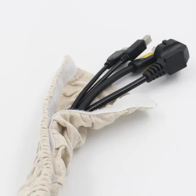 Alt view image 5 of 7 - Fabric Cord Cover, 2 Pcs 6 Feet and 2 Pcs 4 Feet Chain Cable Sleeve, Chandelier Lighting Wire Cord Cover for Lamps Light Fixtures Lighting Wires Cable Management, Pleat Effect