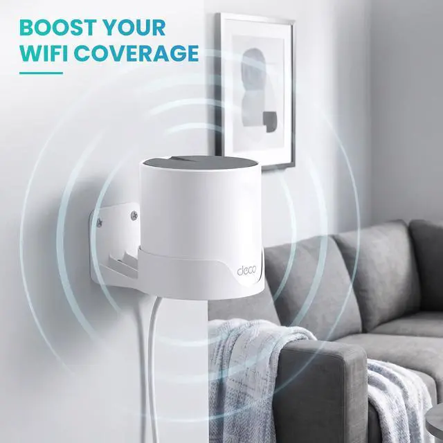 Alt view image 4 of 7 - Wall Mount Holder for Tp-Link Deco x55 AX3000 WiFi 6 Mesh System, Wall Mount Stand Bracket for Tplink Deco Router x55/AX3000/X20/X50/X60/X4300 Pro/X5000/X5400 Pro/W3600/W4500/W6000 (3 Pack)