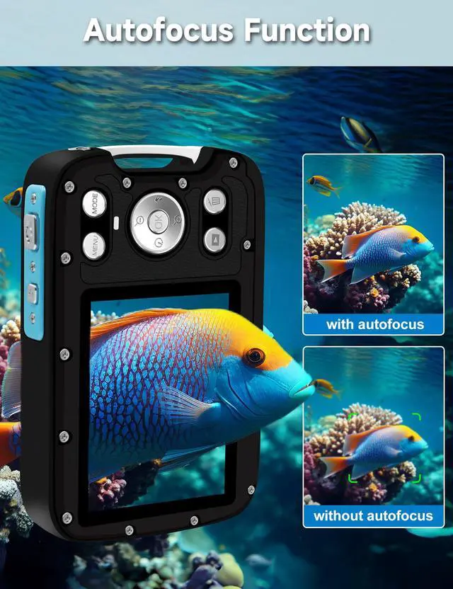Alt view image 4 of 7 - 5K Waterproof Camera, 96MP 33FT Underwater Camera with Dual Screens, Autofocus Digital Camera for Snorkeling, Scuba Diving, Surfing & Travel