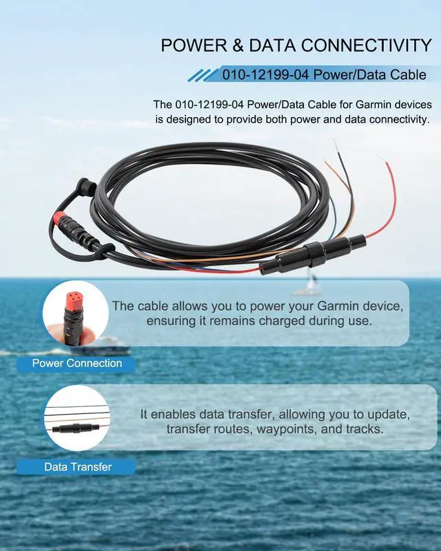 Alt view image 3 of 7 - 010-12199-04 Power/Data Cable 4-Pin Replaces for Garmin Striker Echo, Striker Plus, Striker Vivid, Striker 4, Fishfinder, Echomap