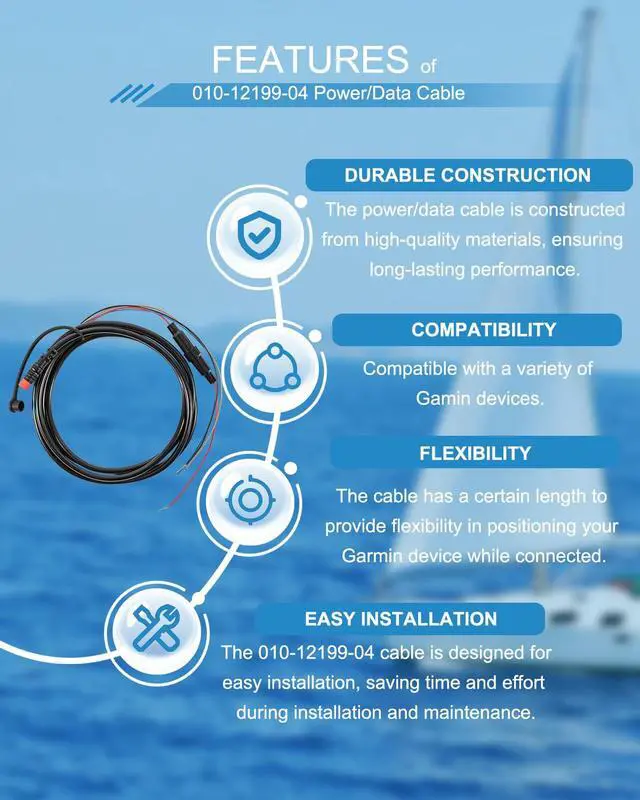 Alt view image 4 of 7 - 010-12199-04 Power/Data Cable 4-Pin Replaces for Garmin Striker Echo, Striker Plus, Striker Vivid, Striker 4, Fishfinder, Echomap