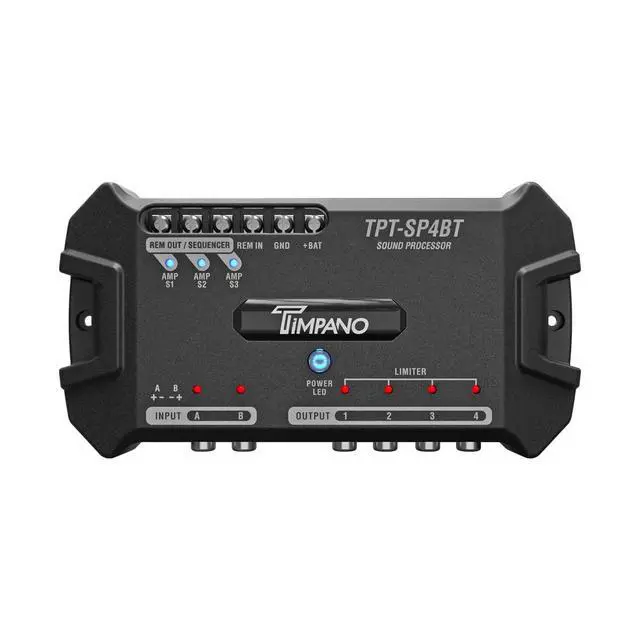 Alt view image 3 of 6 - TPT-SP4BT Bluetooth DSP 4 Output Channel- Full Digital Signal DSP Car Audio Processor - Built-in Voltmeter and Remote Relay