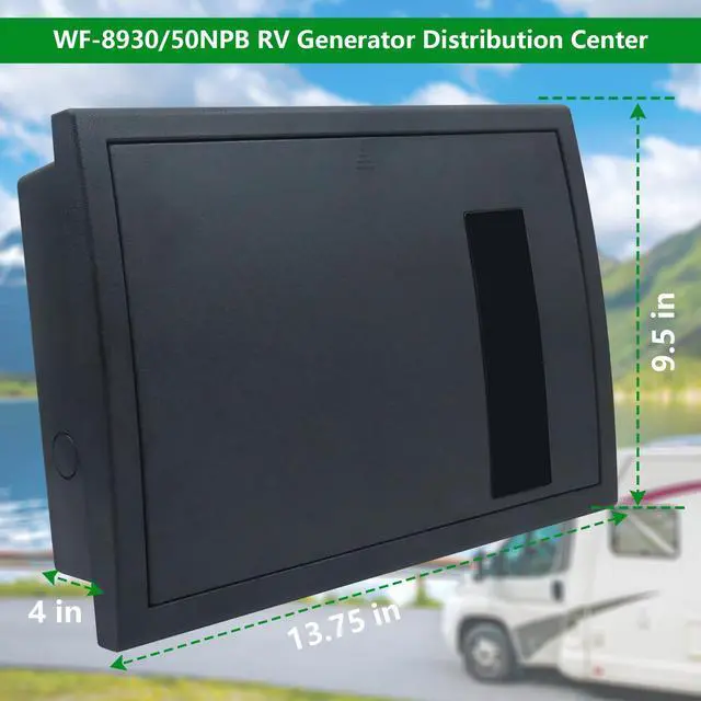 Alt view image 2 of 7 - WF-8930/50NPB RV Power Distribution Center 30 or 50 AMP AC Panel for Camper | RV Generator and Component120/240V input12 AC + 15 DC circuitsQuiet operationCompact 13.75"×9.5"×4", 3.75 lbs