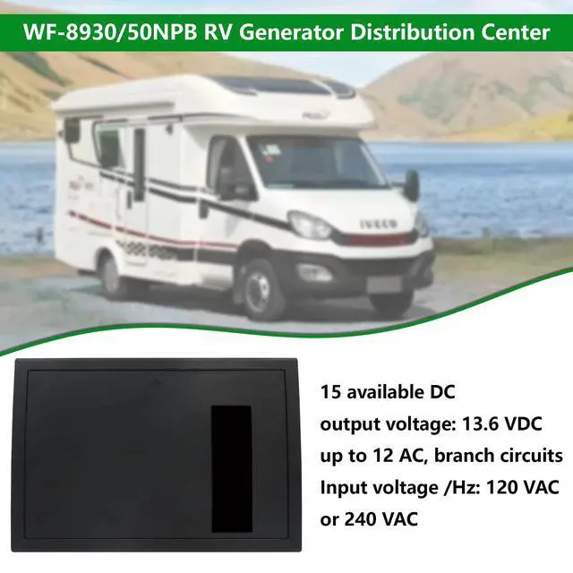 Alt view image 4 of 7 - WF-8930/50NPB RV Power Distribution Center 30 or 50 AMP AC Panel for Camper | RV Generator and Component120/240V input12 AC + 15 DC circuitsQuiet operationCompact 13.75"×9.5"×4", 3.75 lbs