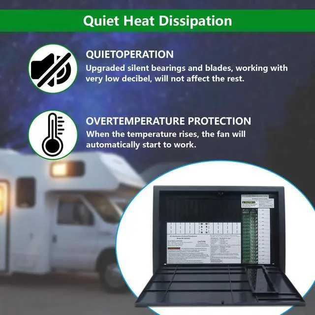 Alt view image 5 of 7 - WF-8930/50NPB RV Power Distribution Center 30 or 50 AMP AC Panel for Camper | RV Generator and Component120/240V input12 AC + 15 DC circuitsQuiet operationCompact 13.75"×9.5"×4", 3.75 lbs