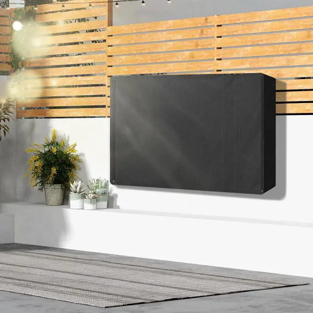 Alt view image 7 of 7 - Outdoor TV Cover 60 to 65 inch Waterproof,600D Heavy Duty Full Protection TV Covers with Front Zipper for Outside Flat Screen TV,Black,Cover Size 58"W x 37"H x 5"D,Fit for Standard Mounts and Stands