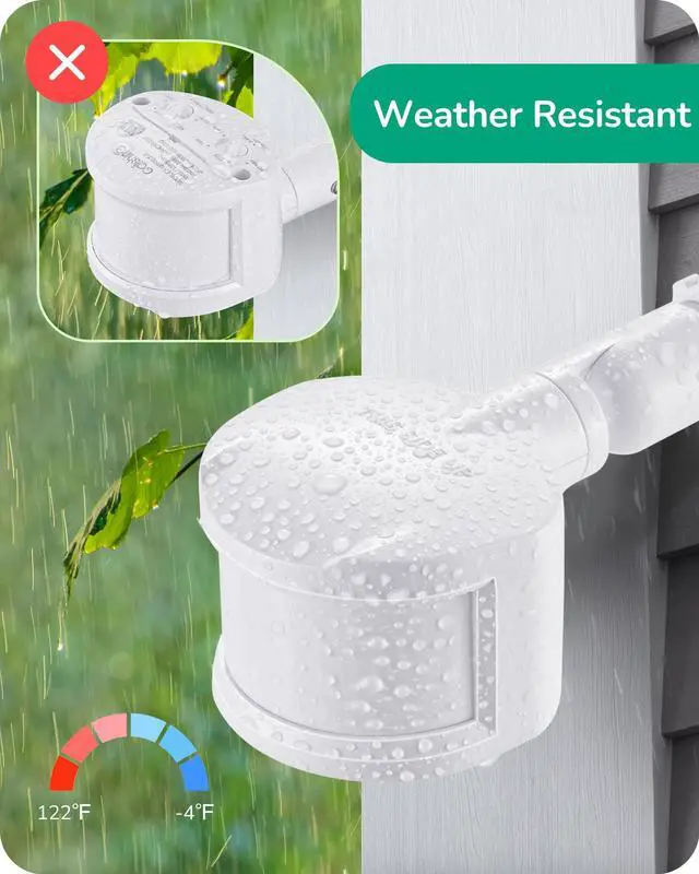 Alt view image 5 of 7 - 2 Pack 180° Motion Sensor, Adjustable Time/Range to 60FT, White | 3 Modes, Replacement Motion Detector, Rotatable Sensor Neck, Adjustable Delay Time, Ideal for Security Floodlights, UL Listed