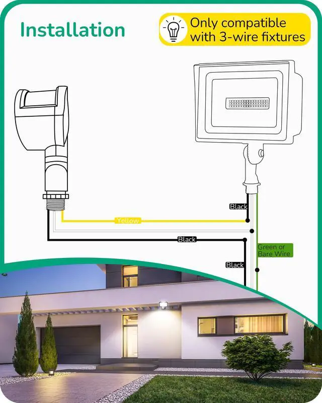 Alt view image 7 of 7 - 2 Pack 180° Motion Sensor, Adjustable Time/Range to 60FT, White | 3 Modes, Replacement Motion Detector, Rotatable Sensor Neck, Adjustable Delay Time, Ideal for Security Floodlights, UL Listed