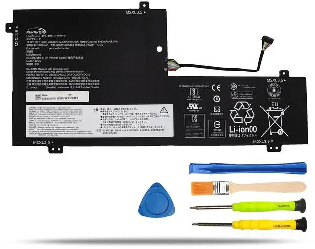 Main image of L18M3PFA L18D3PF2 Laptop Battery Replacement for Lenovo Yoga C740-15IML C740-15 81TD Series Notebook 5B10T83739 5B10T83740 5B10W67258 5B10W67402 SB10W67375 11.52V 60.3Wh 5235mAh