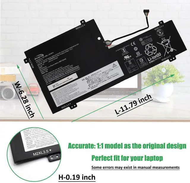 Alt view image 5 of 7 - L18M3PFA L18D3PF2 Laptop Battery Replacement for Lenovo Yoga C740-15IML C740-15 81TD Series Notebook 5B10T83739 5B10T83740 5B10W67258 5B10W67402 SB10W67375 11.52V 60.3Wh 5235mAh