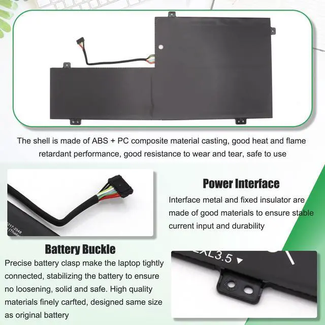Alt view image 6 of 7 - L18M3PFA L18D3PF2 Laptop Battery Replacement for Lenovo Yoga C740-15IML C740-15 81TD Series Notebook 5B10T83739 5B10T83740 5B10W67258 5B10W67402 SB10W67375 11.52V 60.3Wh 5235mAh