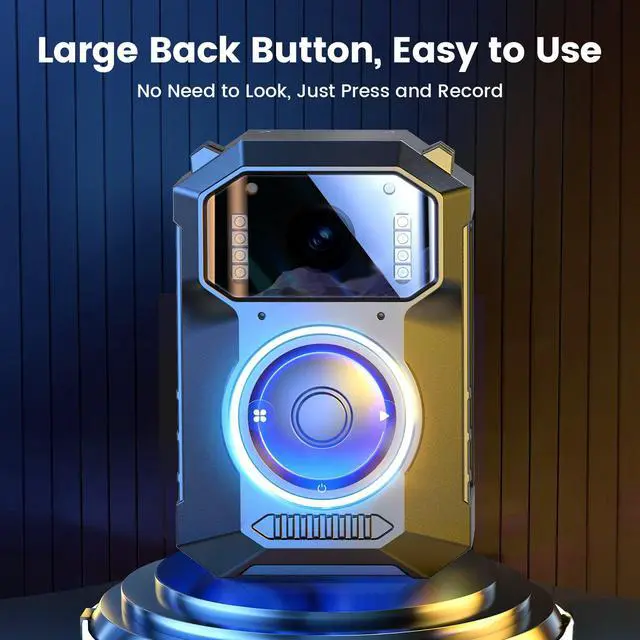 Alt view image 3 of 7 - M11 3.2K Police Body Camera, 256G Big Button Night Vision Body Cam | 10H HD video record, 8 IR lights, Windows/Mac support and wearable use for law enforcement, patrol and personal use