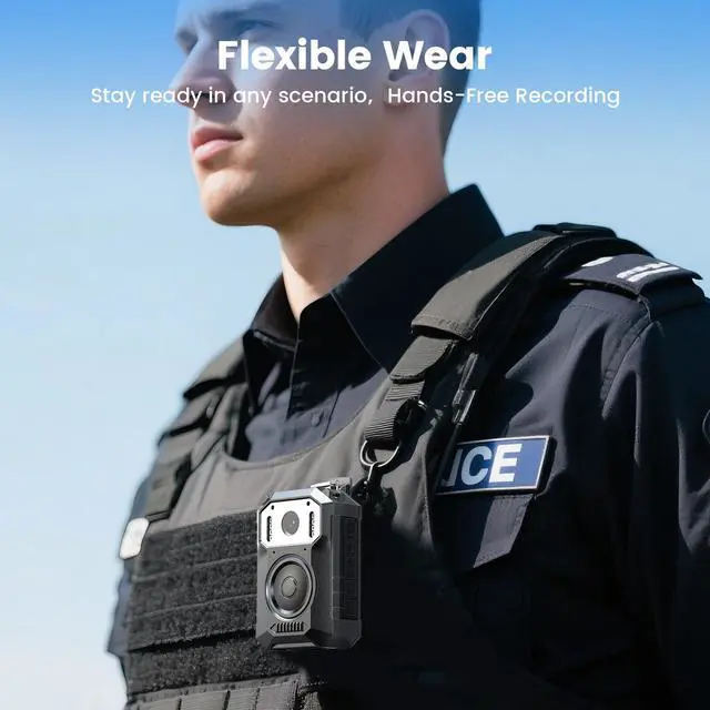 Alt view image 7 of 7 - M11 3.2K Police Body Camera, 256G Big Button Night Vision Body Cam | 10H HD video record, 8 IR lights, Windows/Mac support and wearable use for law enforcement, patrol and personal use
