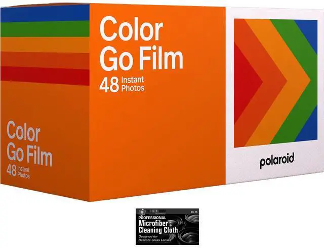 Main image of Polaroid Go Color Film - 48 Photos - 3 Double Packs Bulk Film with Cloth - for Polaroid GO Camera Only - Not Compatible with i-Type or 600 Cameras