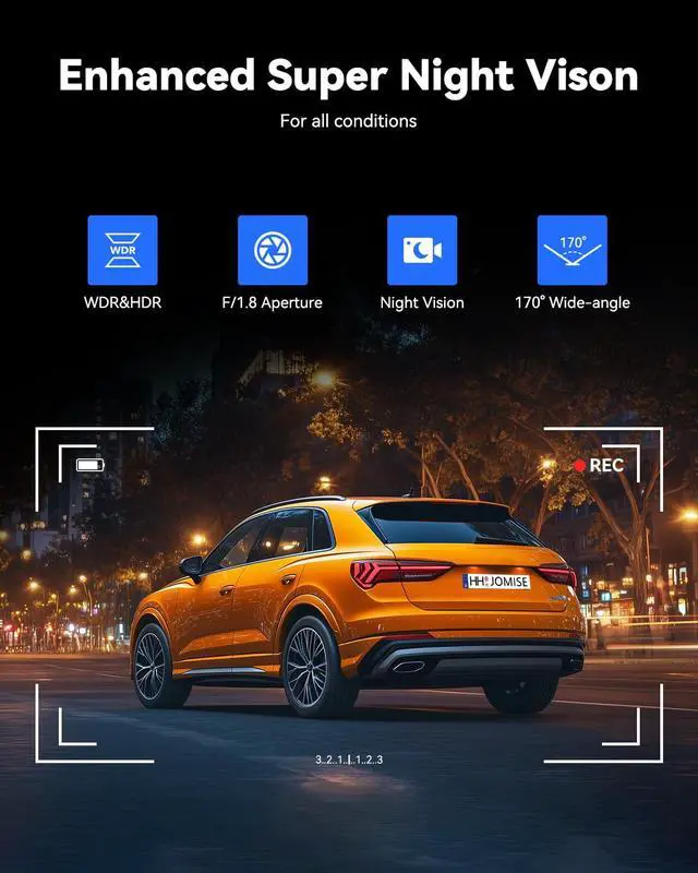 Alt view image 7 of 7 - T860+ Mirror Dash Cam 4K Front and 2.5K Rear, Rear View Mirror Camera | Detached Front Camera, 3X Zoom Backup Camera, 64GB Card Included, Night Vision, WDR, Parking Assist, GPS